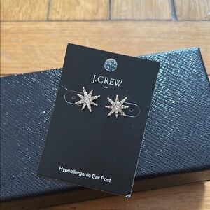 J. Crew Sparkling Gold Star Earrings
